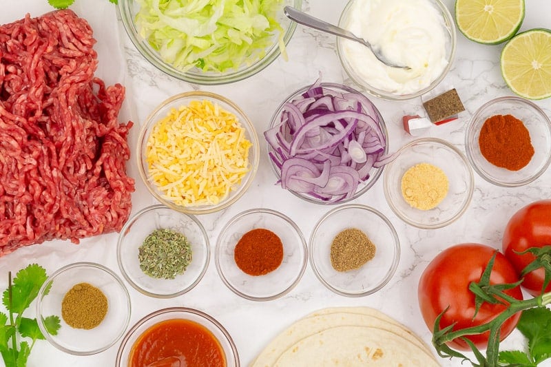 Beef tacos ingredients