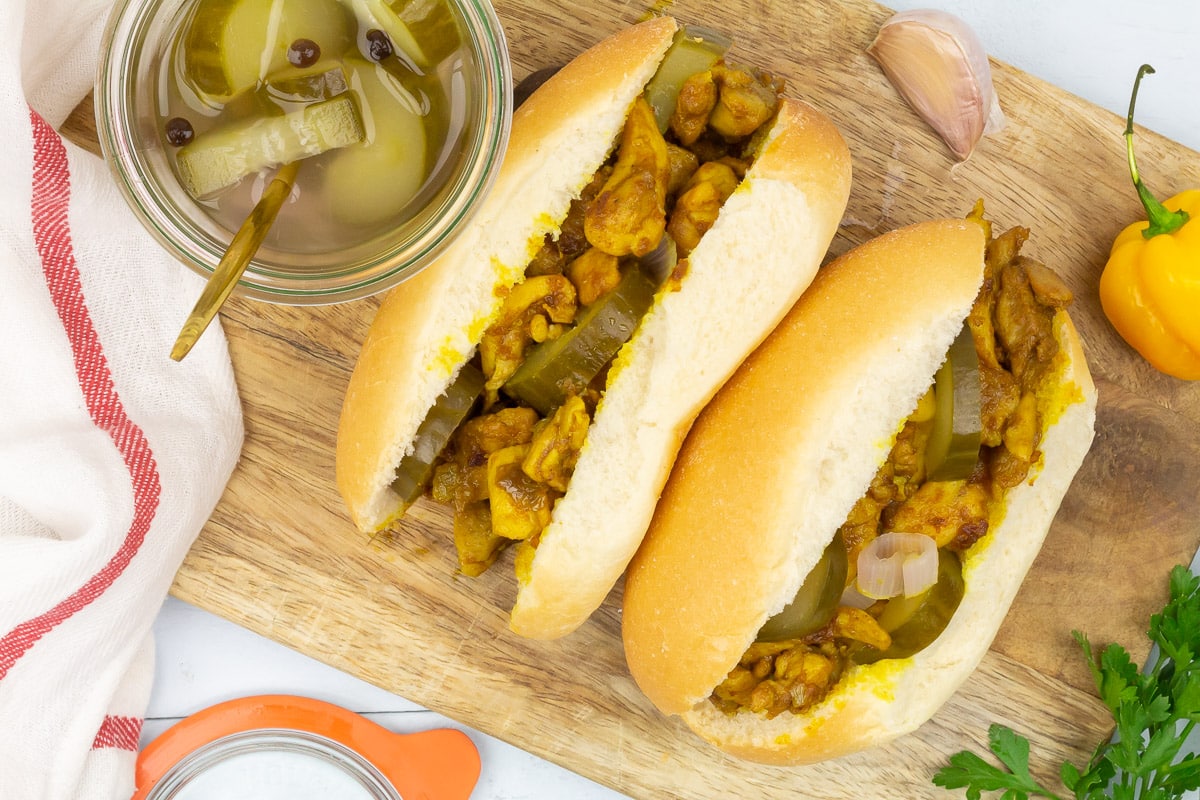 Chicken curry sandwich