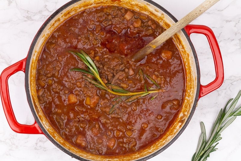 Homemade bolognese sauce