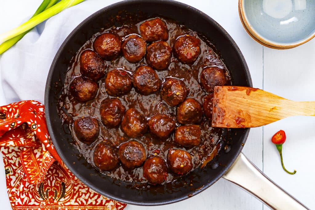 Indonesian meatballs in sweet soy sauce