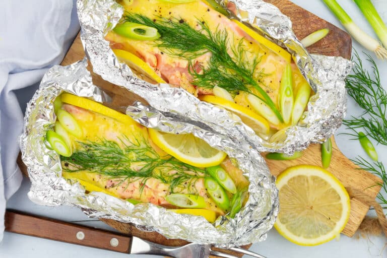 Salmon foil packet
