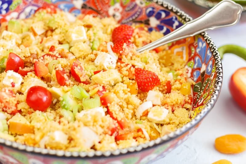 Couscous salad with grilled chicken