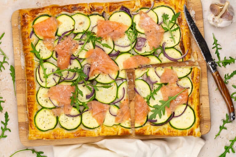 Zucchini puff pastry tart recipe