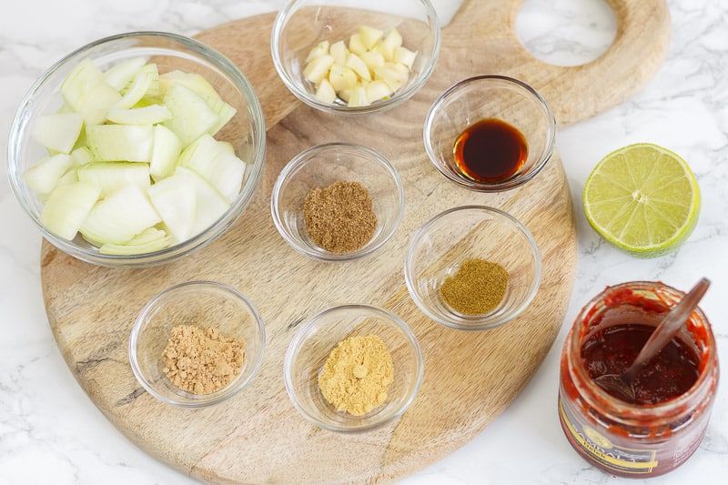 Ingredients marinade satay